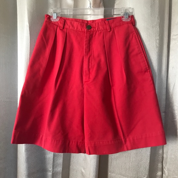 Vintage Carroll Reed Size 8 Red High Waist Shorts Pleated 26” Waist, High Rise.. - Picture 5 of 16